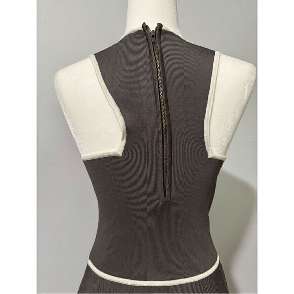Parker Darla knit racerback pleated skater sleeveless dress in Dusk Cambo S - Picture 4 of 10